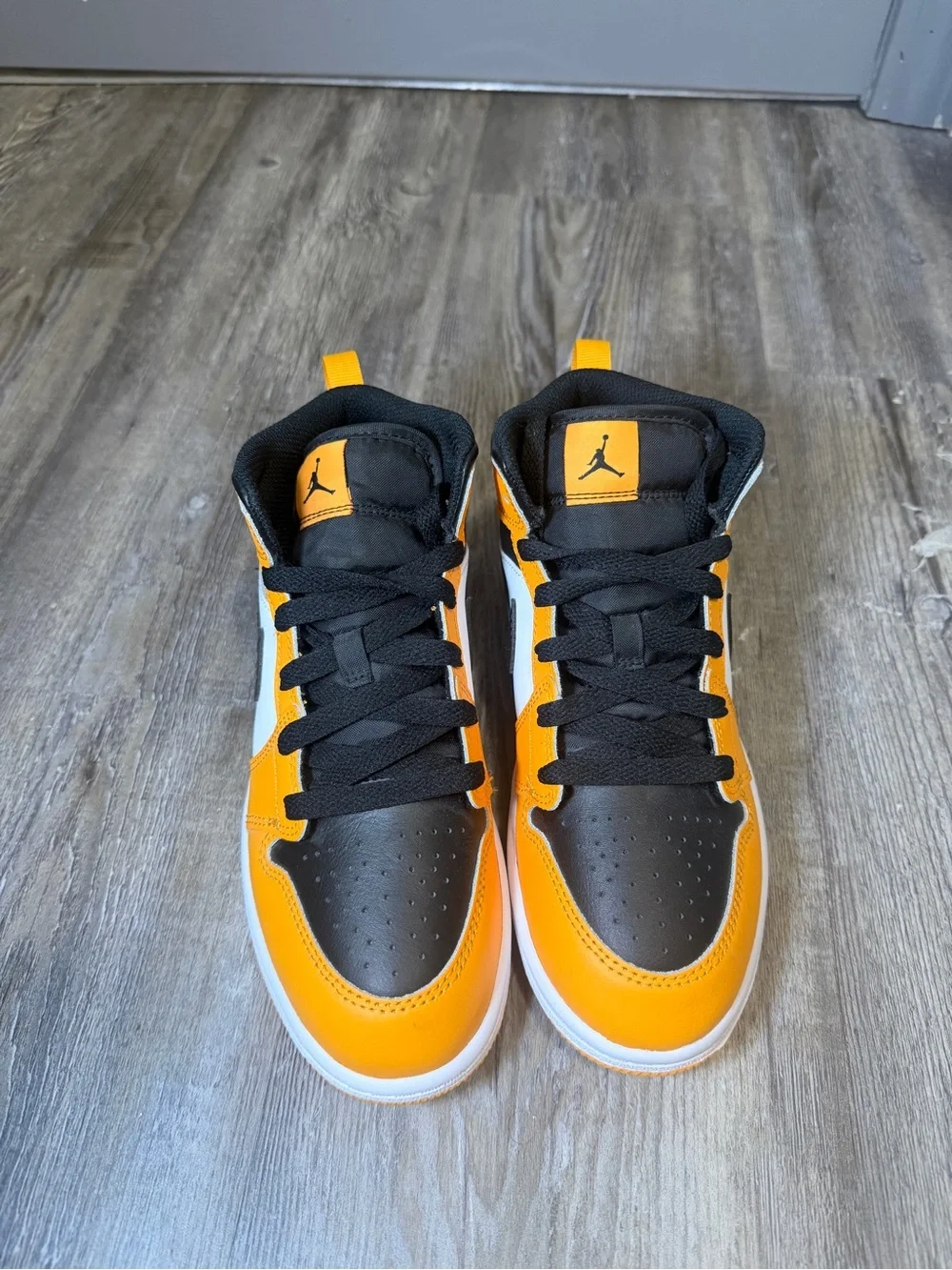 Jordan Mid-Top Sneakers in Yellow, Black & White